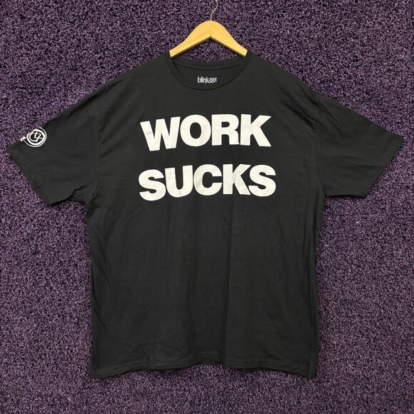 Blink-182 Work Sucks One More Time Tour Pop Punk T-Shirt XXL - Picture 1 of 4